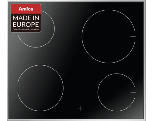 Plaque de cuisson vitrocéramique Amica EC 744 100 E, largeur 57,6 cm