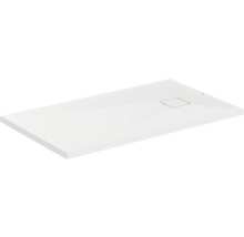 Receveur de douche blanc de forme rectangulaire avec garniture d''écoulement