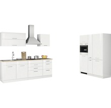 Cuisine complète Held Möbel avec appareils Mailand 380 cm blanc haute brillance démontée variante réversible 634.1.6210