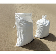 Sac en tissu/Sac à sable avec lien PP-plastique blanc 60 cm x 40 cm paquet = 10 pces
