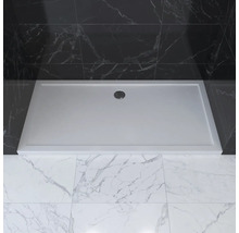 Duschwanne Aurlane Pure 140 x 90 x 4 cm weiß Antirutschbeschichtung FAC371