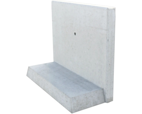 L-Stein Winkelstein Sichtbeton grau 100 cm x 5 cm x 80 cm Fußtiefe = 40 cm Betonwinkelstütze zur Gartengestaltung