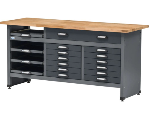 Werkbank mit Schubladen und Ablagefächern