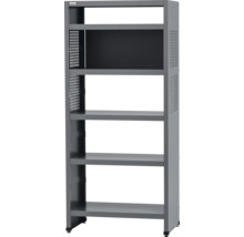 Étagère en acier grise avec cinq étagères pour le stockage