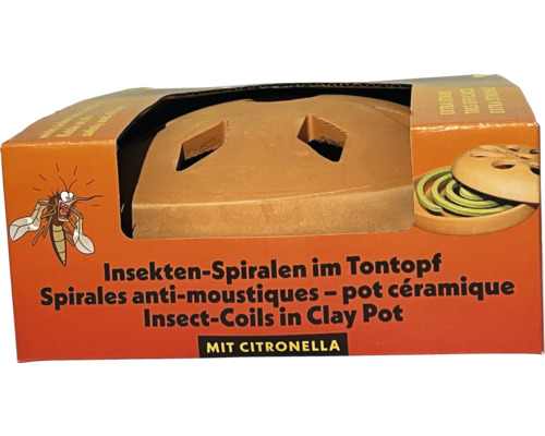 Insektenspiralen im Tontopf mit Citronella