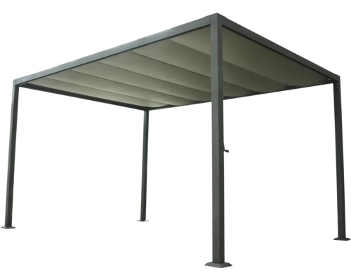 Pergola mit Stoffdach als Sonnenschutz für den Garten