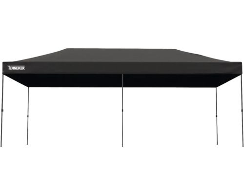 Tente de réception TENNEKER 3x6m noir avec mécanisme pliant et mâts pour tente télescopiques Tente de réception avec le logo Tenneker