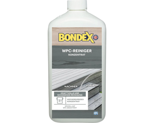 Bondex Nettoyant WPC concentré dans une bouteille d''un litre pour le nettoyage des surfaces WPC