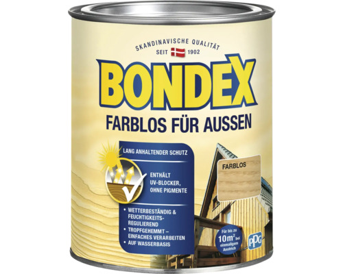 Bondex Incolore pour l''extérieur, boîte de vernis transparent pour l''extérieur