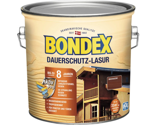 Lasure de protection permanente BONDEX acajou 2,5 l