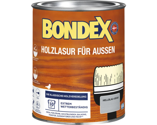 Lasure pour bois BONDEX bleu clair/gris 750 ml