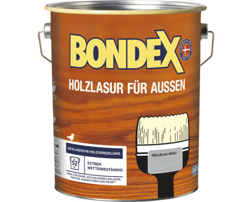 Lasure pour bois BONDEX bleu clair/gris 4 l