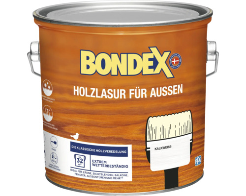 Lasure pour bois BONDEX blanc calcaire 2,5 l