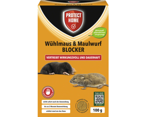 Produit anti-taupes Protect Home Wühlmaus & Maulwurf Blocker 100 g efficacité durable jusqu'à 2 mois, répulsif non toxique, efficace aussi contre les martres Produit anti-taupes Protect Home Wühlmaus & Maulwurf Blocker 100 g efficacité durable jusqu'à 2 mois, répulsif non toxique, efficace aussi contre les martres