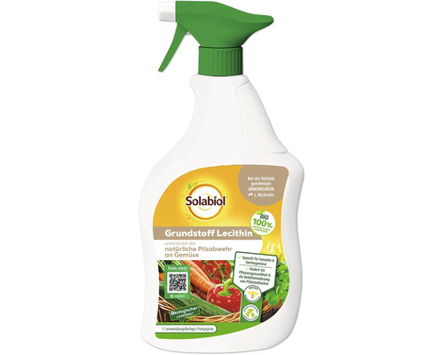 Substance de base lécithine Solabiol fortifiant pour plantes spray 1 l spray en pompe prêt à l'emploi défense naturelle contre les champignons sur les légumes