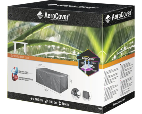 Verpackung einer Schutzhülle für Gartenmöbel mit Größenangaben