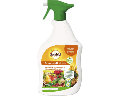 Grundstoff Urtica Solabiol Pflanzenstärkung 1 L Anwendungsfertiges Pumpspray für bis zu 15 m² Solabiol Grundstoff Urtica Schädlings- und Pilzabwehr Pumpspray, ein Liter