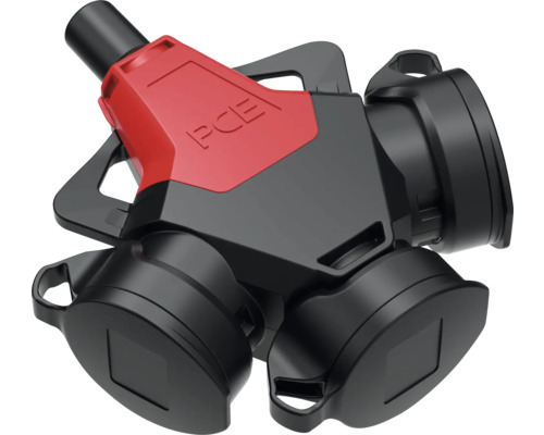 Accouplement PCE 3 voies Taurus2 IP54 rouge/noir prises répartiteur