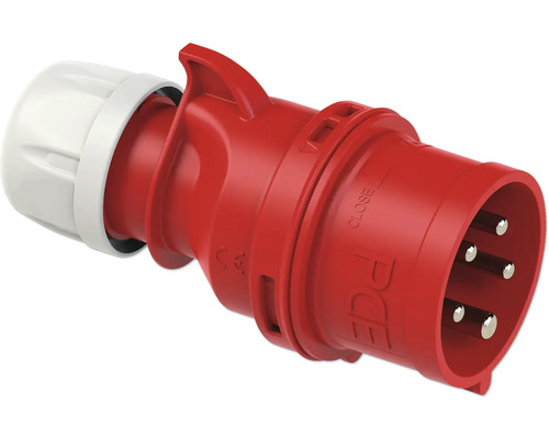 Fiche industrielle rouge avec modèle à cinq pôles