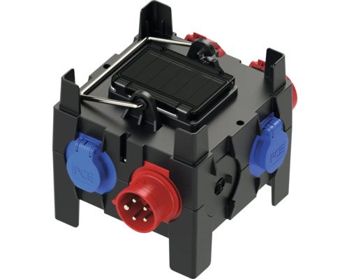 Stromverteilerwürfel mit Steckdosen und Tragegriff