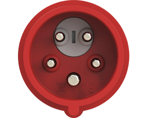 Fiche rouge à trois broches