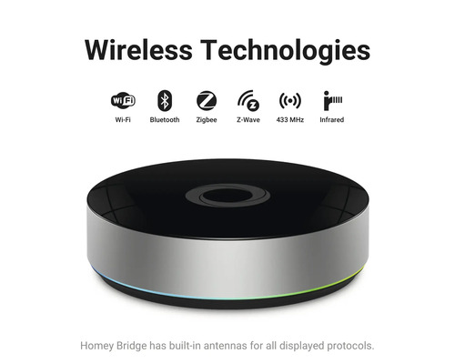 Homey Bridge avec prise en charge de Wi-Fi, Bluetooth, Zigbee, Z-Wave, 433 MHz et infrarouge