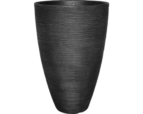 Pflanzvase geli Rillen Kunststoff Ø 40 H cm 60 cm anthrazit