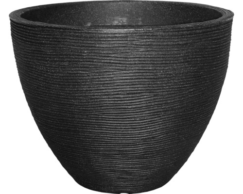 Pot de fleurs Geli rainures plastique Ø 40 H 31 cm, anthracite