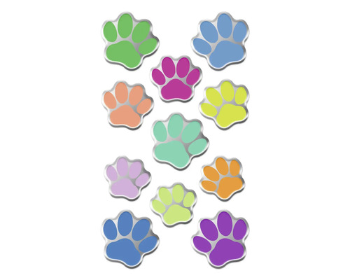 Autocollants multicolores en forme de pattes