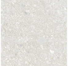 Dalle de terrasse en grès cérame fin Pebbles Light Grey 90 cm x 90 cm x 2 cm