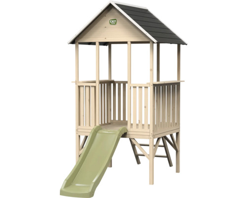 Maisonnette en bois avec toboggan pour le jardin