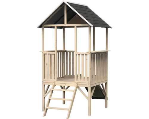 Spielhaus aus Holz mit Leiter und Dach