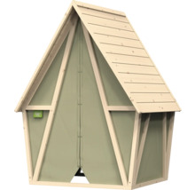 Cabane de jeu en bois avec porte en tissu