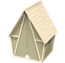Cabane de jeu en bois avec parois latérales en tissu