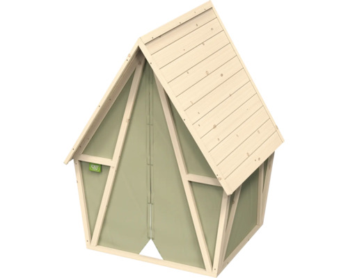 Spielhaus aus Holz mit Stoffseitenwänden