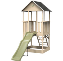 Tour de jeu en bois avec toboggan et échelle