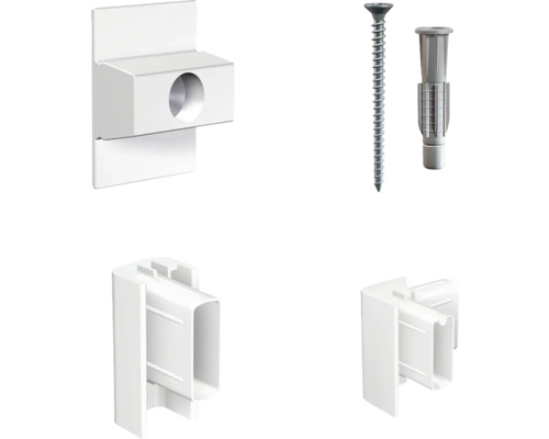 Befestigungsmaterial für Hohlraumprofile, inklusive Schraube und Dübel