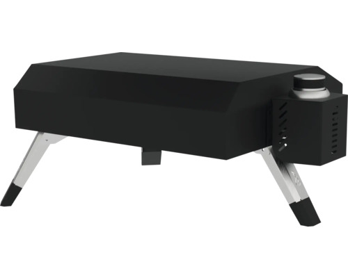 Four à pizza noir avec pieds argentés