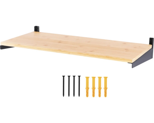 Wandregal mit Holzbrett, Schrauben und Dübeln