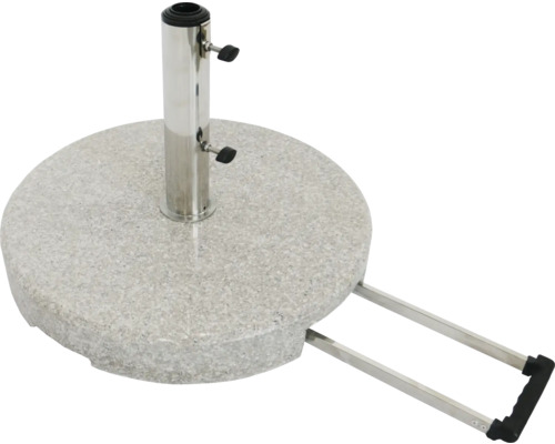 Support de parasol en granit avec poignée et roulettes