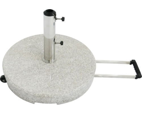Support de parasol en granit avec roulettes et poignée