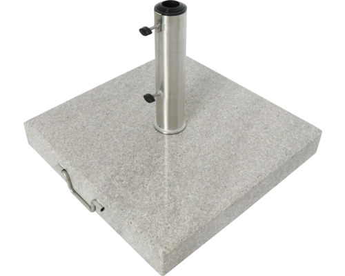 Support de parasol carré en granit avec tube en acier inoxydable