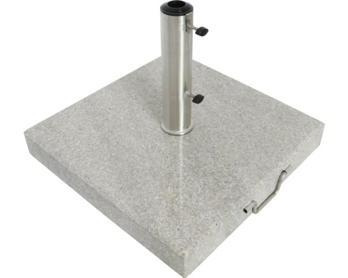 Support de parasol carré en granit avec tube en acier inoxydable