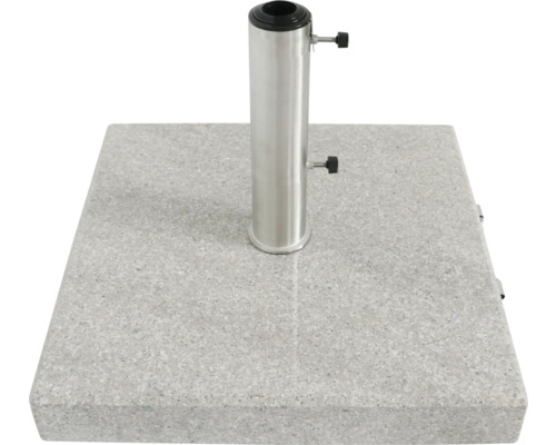 Support de parasol carré en granit avec tube en acier inoxydable