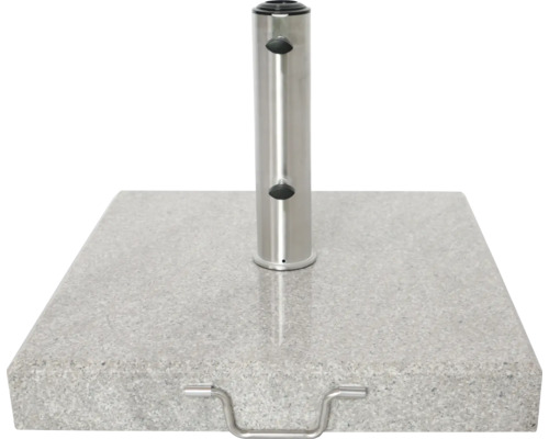Quadratischer Schirmständer aus Granit mit Edelstahlhalterung