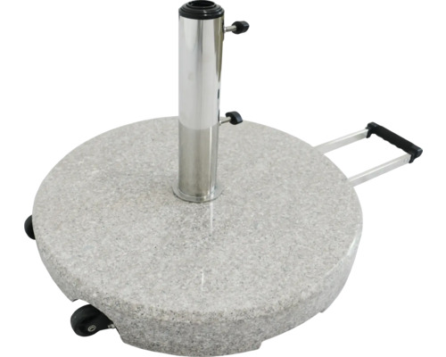 Support de parasol en granit avec roulettes et poignée