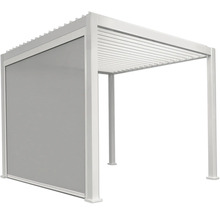 Pergola avec toit à lamelles et élément latéral pour l''extérieur