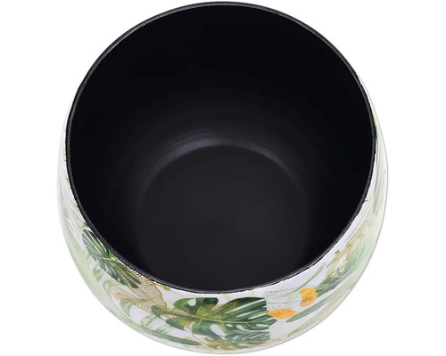 Pot de fleurs à motif de feuilles