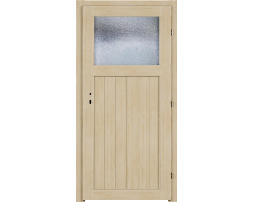 Porte en bois avec insert en verre