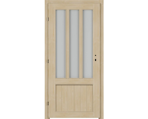 Porte en bois avec inserts en verre